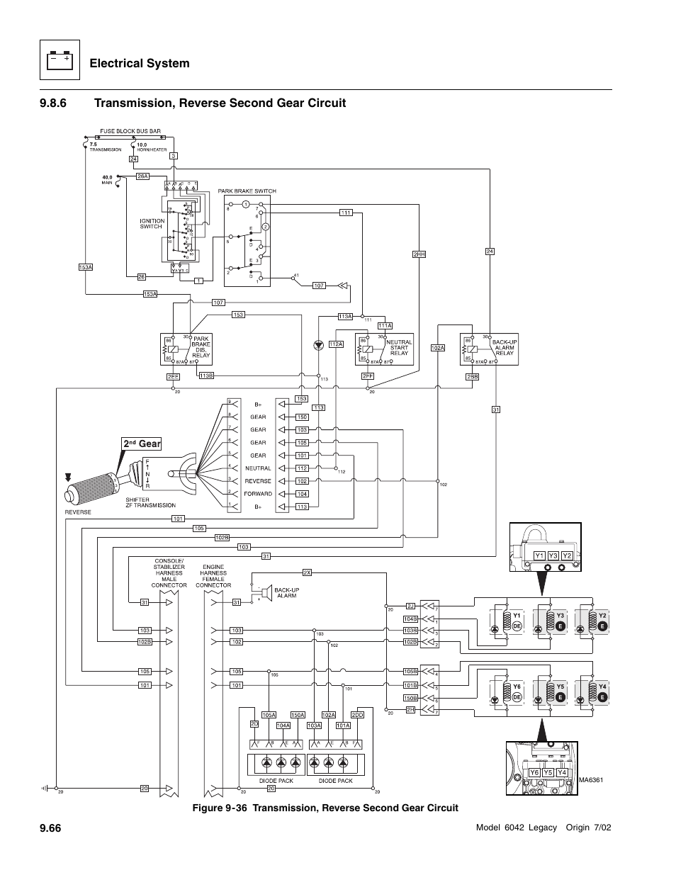 Transmission, reverse second gear circuit | SkyTrak 6042 Service Manual User Manual | Page 436 / 544