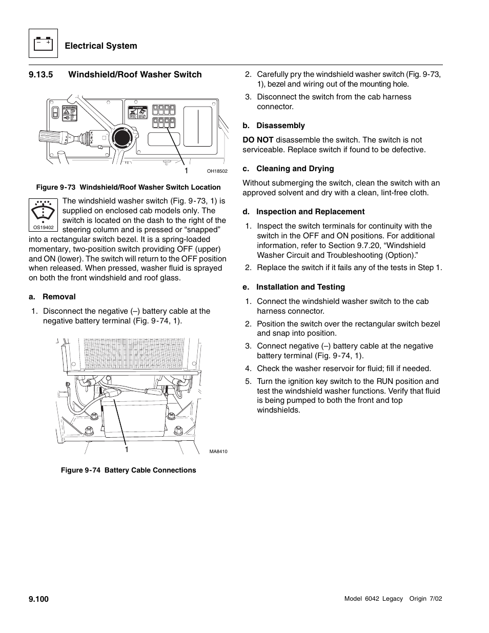 Windshield/roof washer switch | SkyTrak 6042 Service Manual User Manual | Page 470 / 544