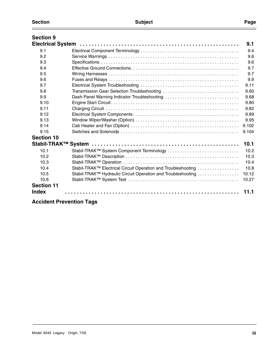 SkyTrak 6042 Service Manual User Manual | Page 5 / 544