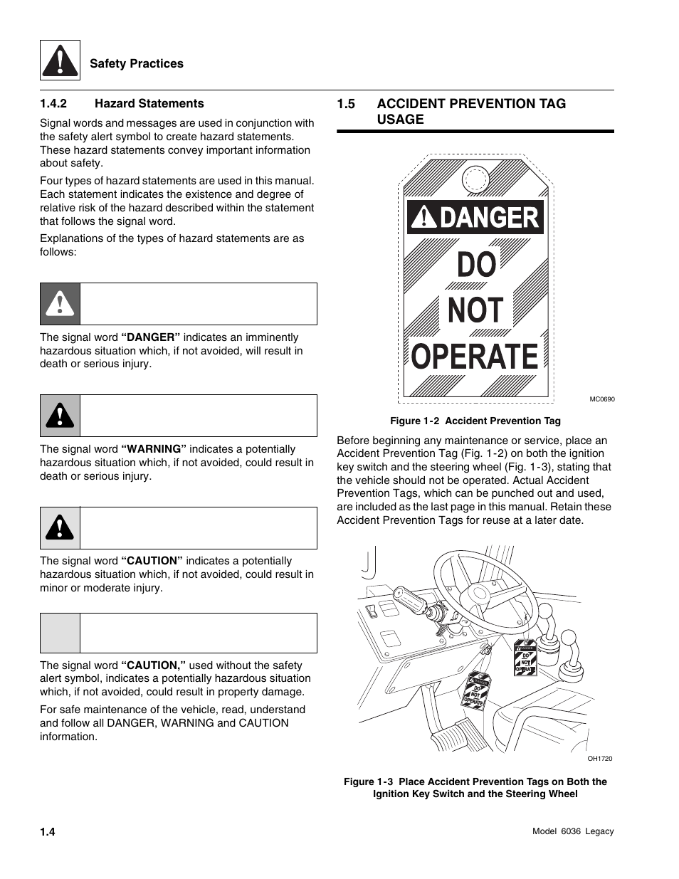 Danger: warning: caution: caution | SkyTrak 6036 Service Manual User Manual | Page 12 / 460