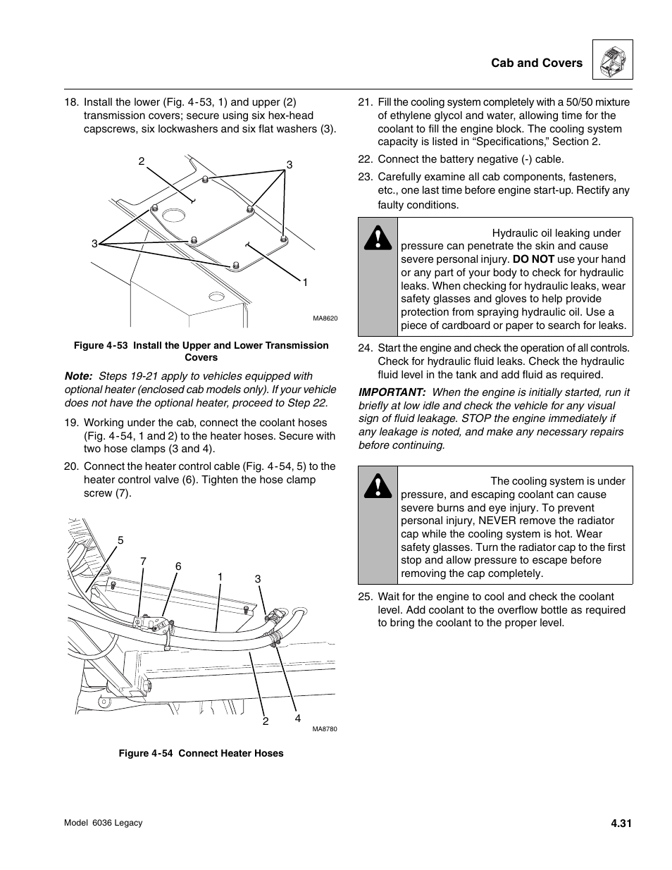 Warning | SkyTrak 6036 Service Manual User Manual | Page 135 / 460