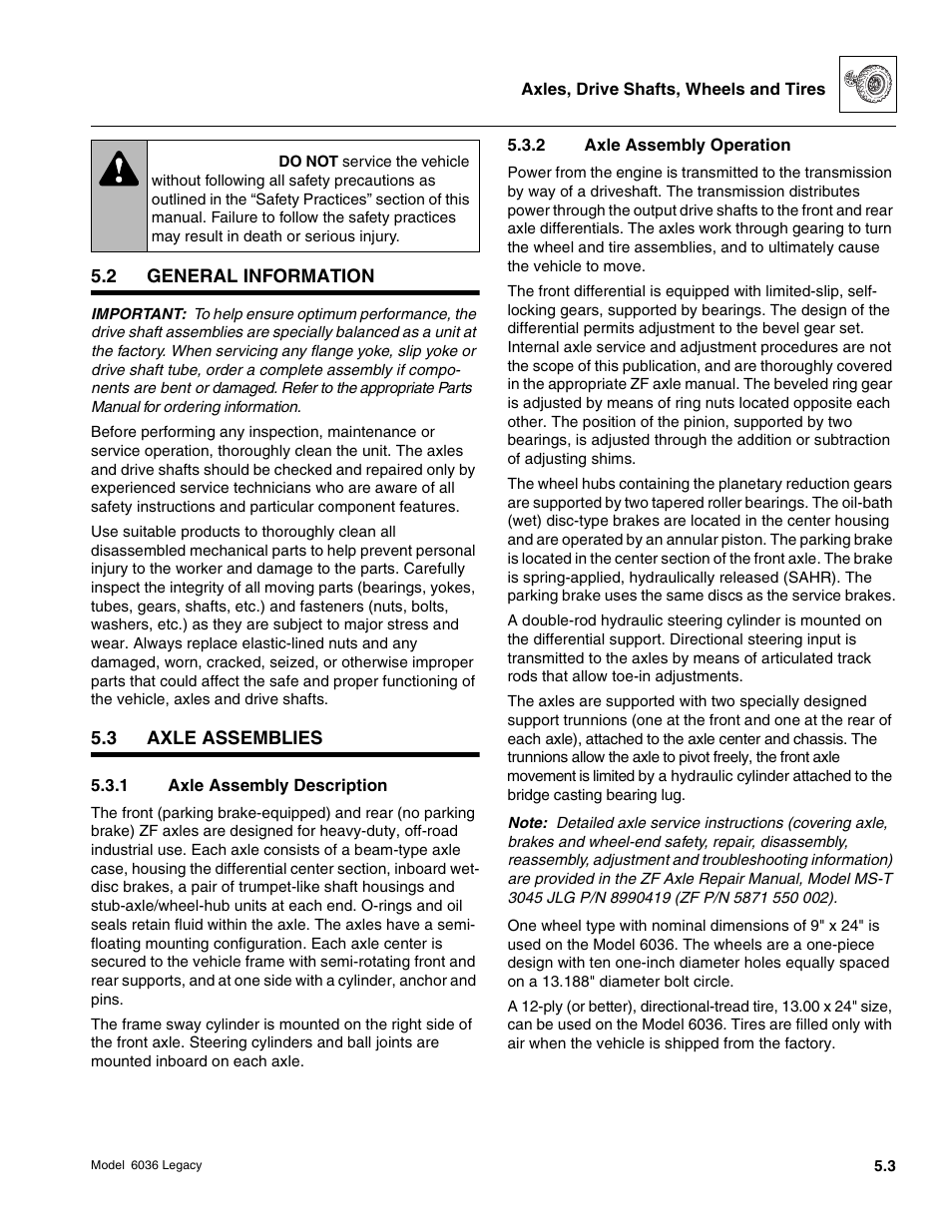Warning | SkyTrak 6036 Service Manual User Manual | Page 139 / 460
