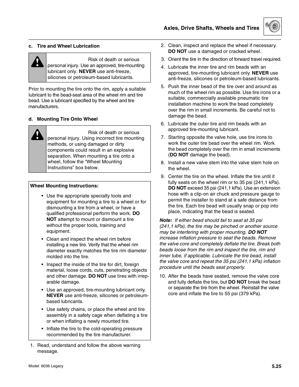 Warning | SkyTrak 6036 Service Manual User Manual | Page 161 / 460
