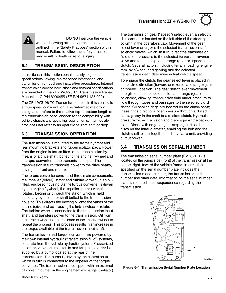 Warning | SkyTrak 6036 Service Manual User Manual | Page 165 / 460