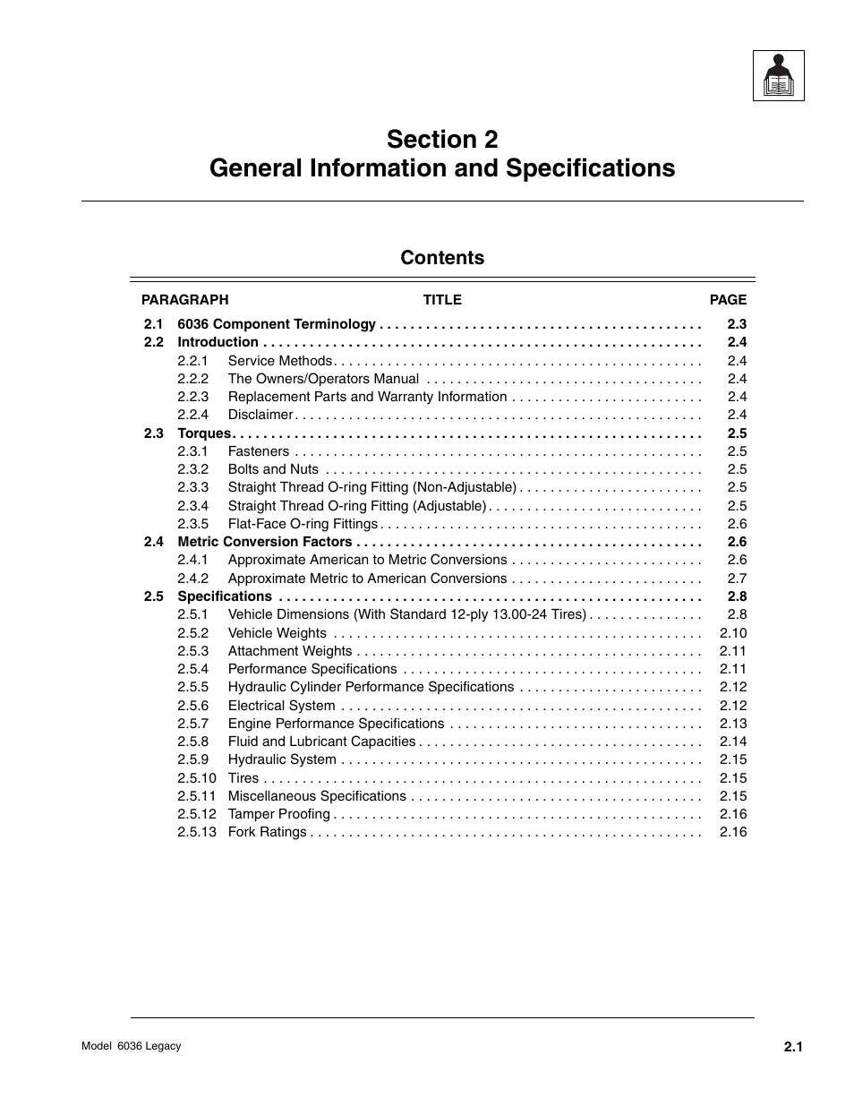 SkyTrak 6036 Service Manual User Manual | Page 17 / 460
