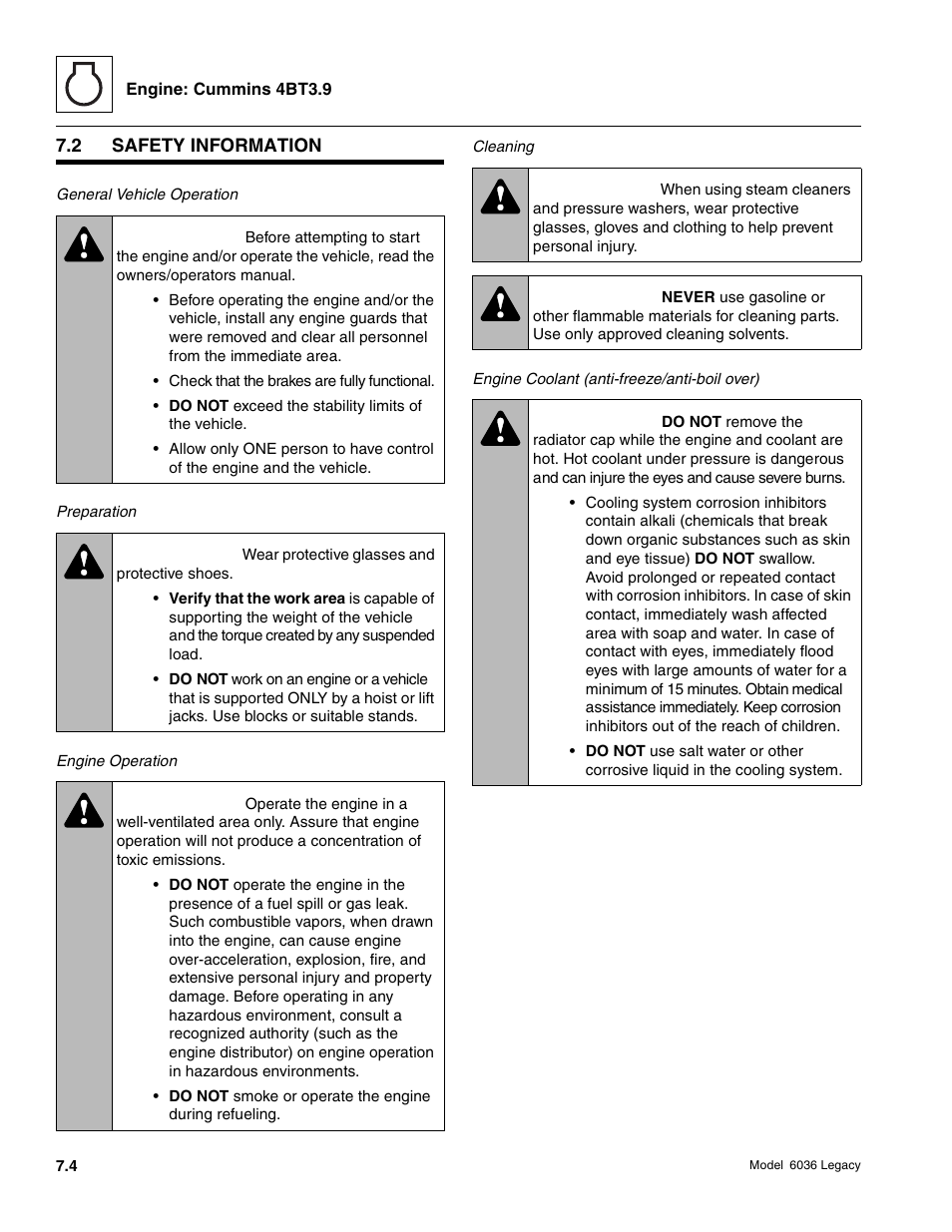 Warning | SkyTrak 6036 Service Manual User Manual | Page 182 / 460