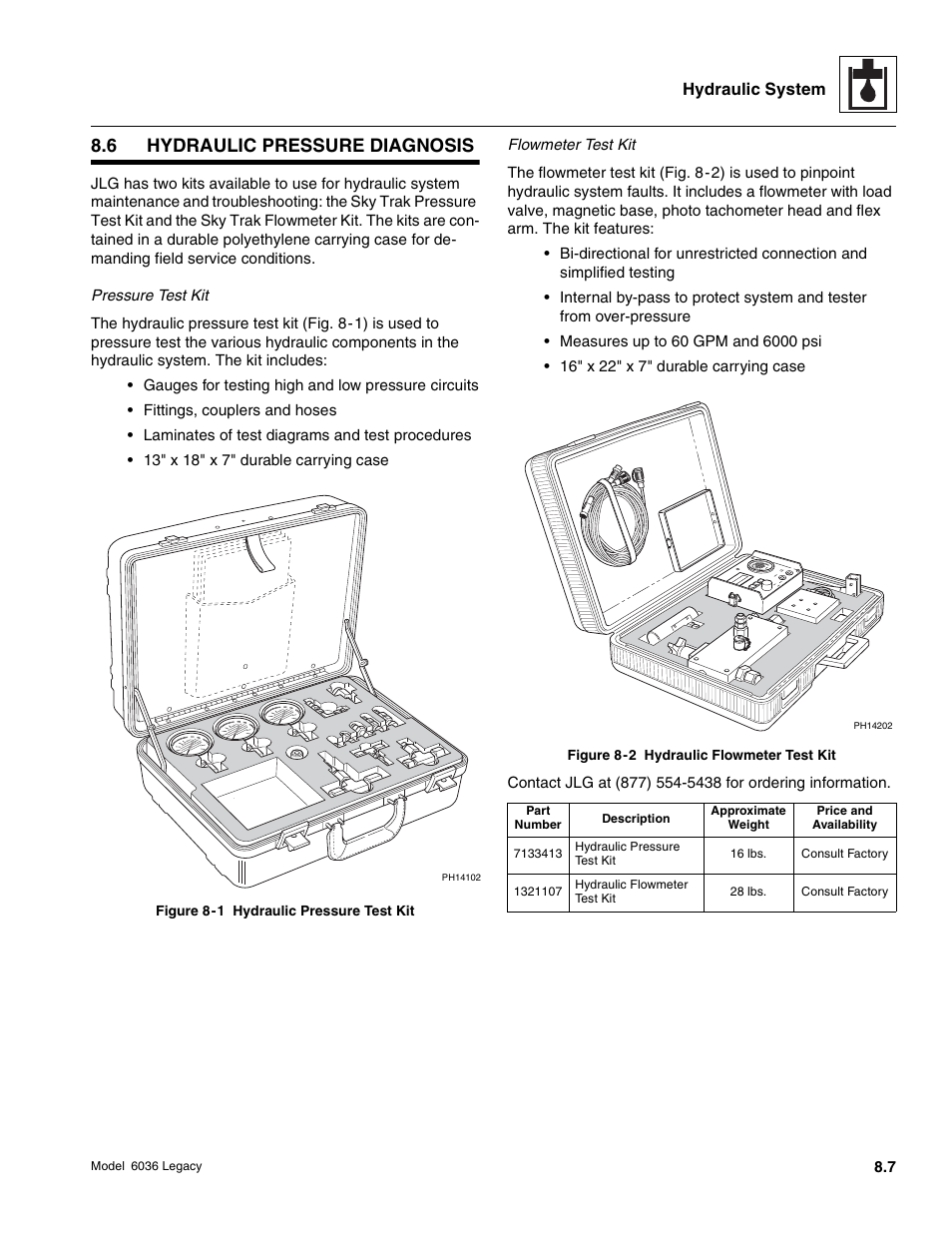 6 hydraulic pressure diagnosis | SkyTrak 6036 Service Manual User Manual | Page 223 / 460