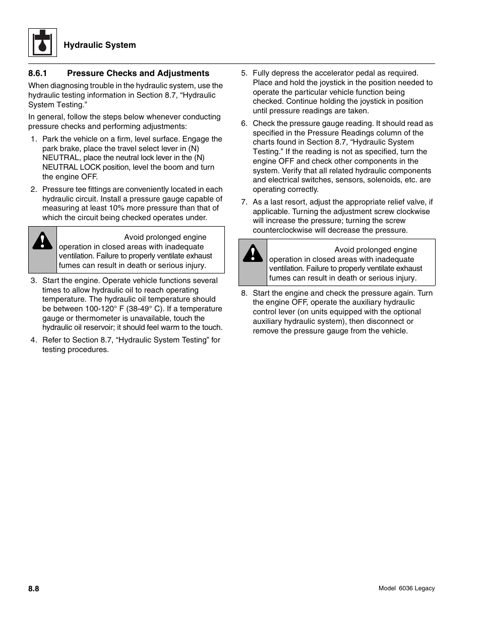 Warning | SkyTrak 6036 Service Manual User Manual | Page 224 / 460