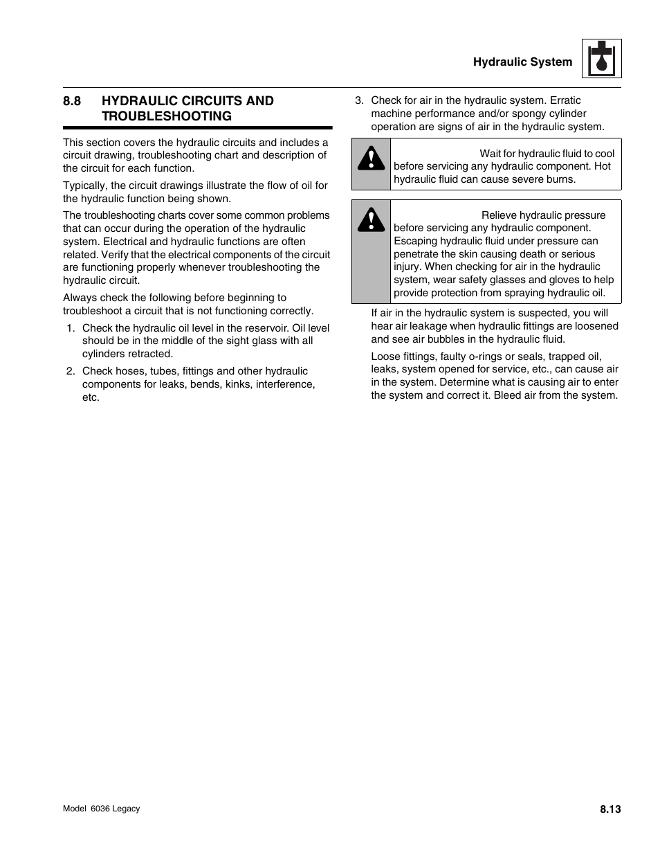 Warning | SkyTrak 6036 Service Manual User Manual | Page 229 / 460