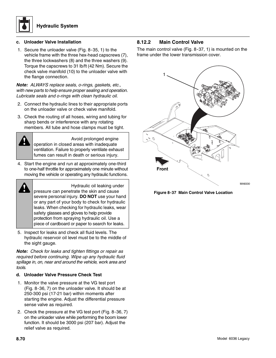 Warning | SkyTrak 6036 Service Manual User Manual | Page 286 / 460