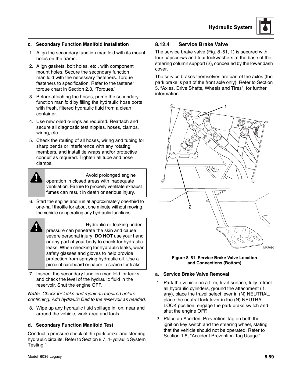 Warning | SkyTrak 6036 Service Manual User Manual | Page 305 / 460
