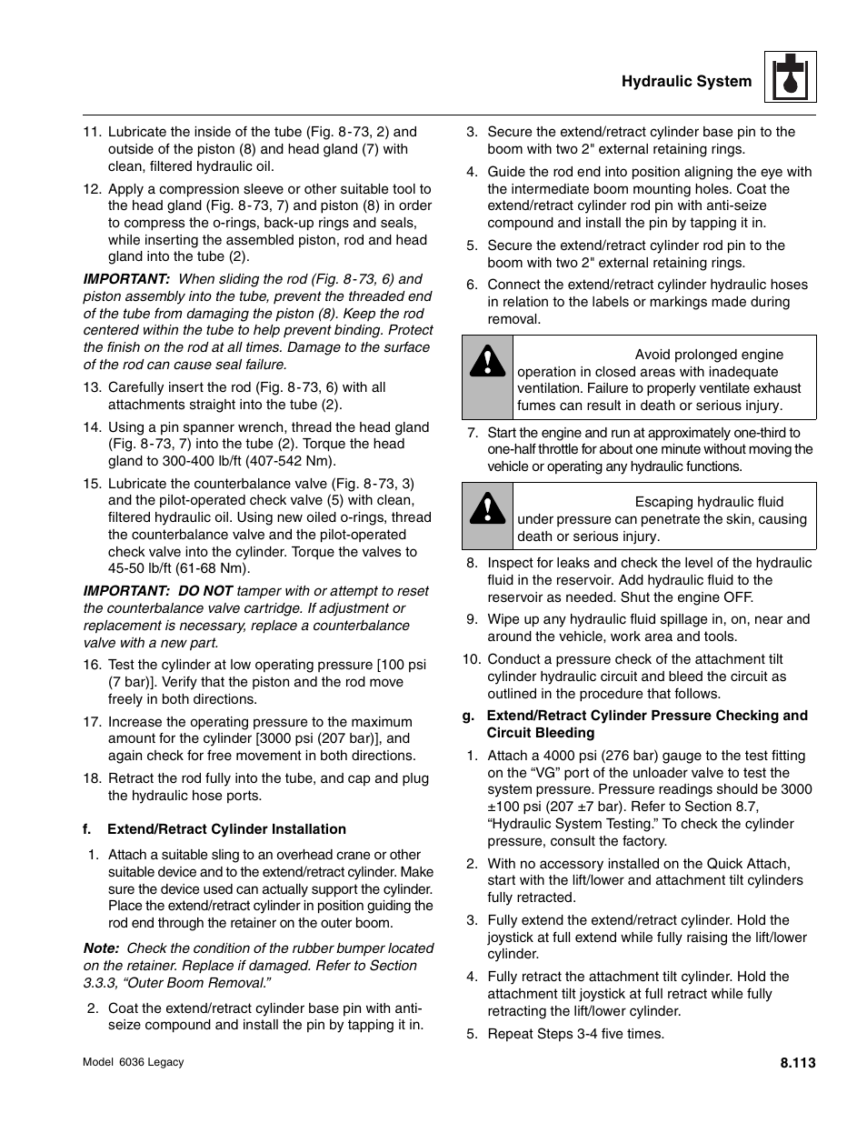 Warning | SkyTrak 6036 Service Manual User Manual | Page 329 / 460