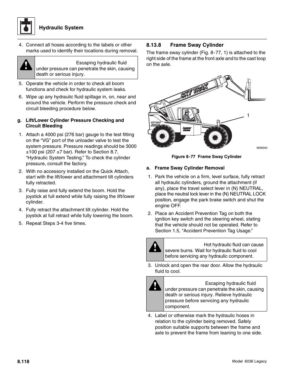 Warning | SkyTrak 6036 Service Manual User Manual | Page 334 / 460