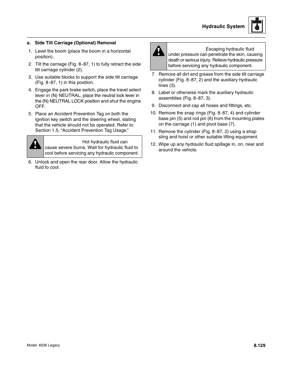 Warning | SkyTrak 6036 Service Manual User Manual | Page 345 / 460