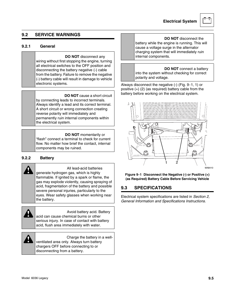 Caution, Warning | SkyTrak 6036 Service Manual User Manual | Page 357 / 460