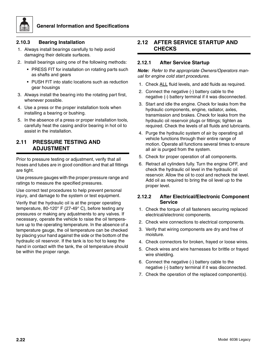 SkyTrak 6036 Service Manual User Manual | Page 38 / 460