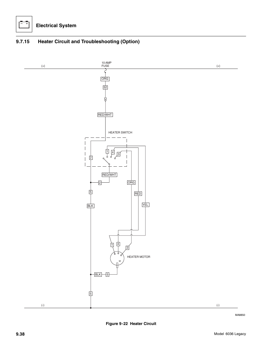 Electrical system, 15 heater circuit and troubleshooting (option) | SkyTrak 6036 Service Manual User Manual | Page 390 / 460