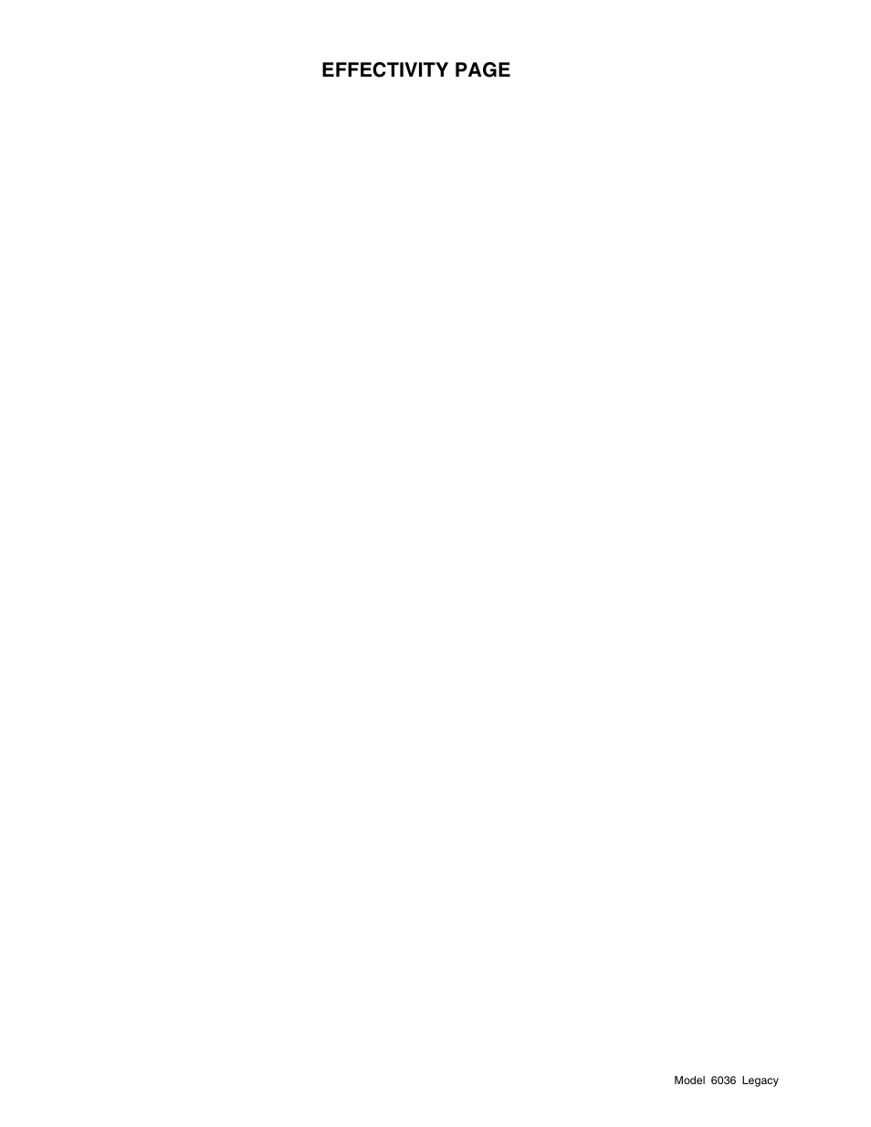 Effectivity page | SkyTrak 6036 Service Manual User Manual | Page 4 / 460