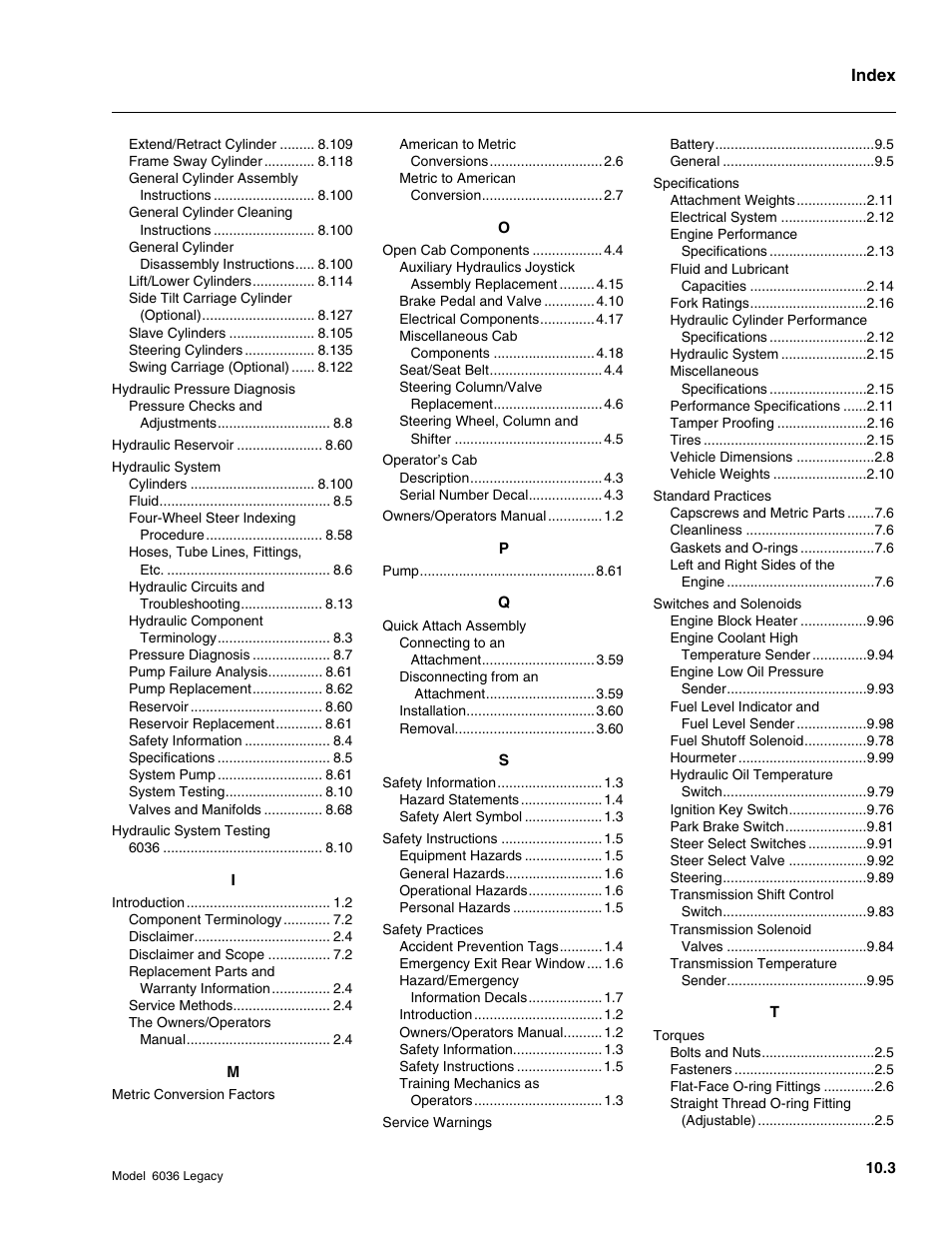 SkyTrak 6036 Service Manual User Manual | Page 455 / 460