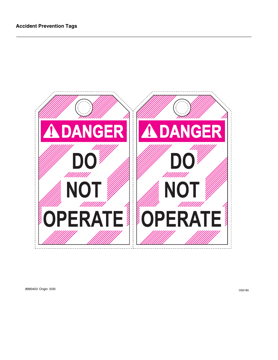 Accident prevention tags | SkyTrak 6036 Service Manual User Manual | Page 458 / 460