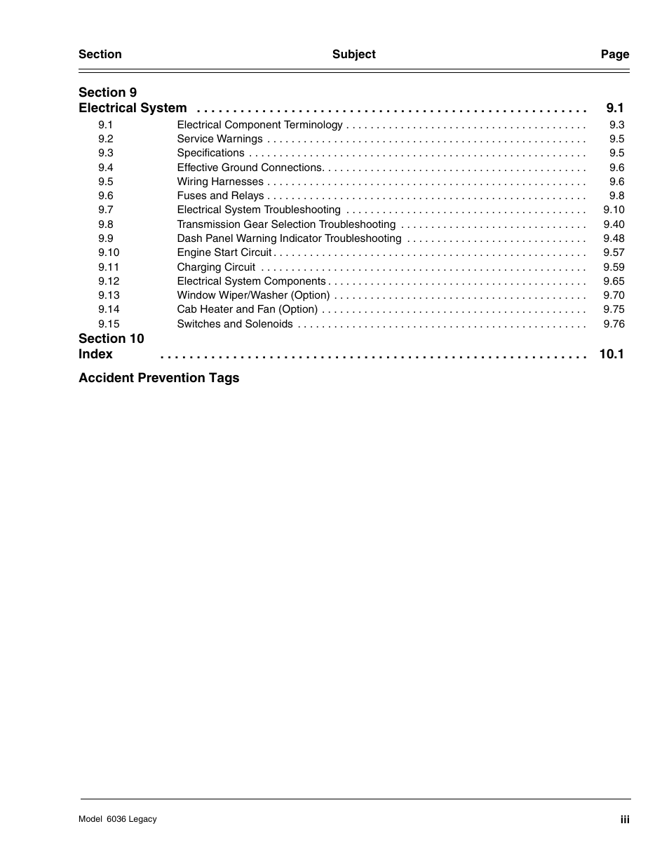 SkyTrak 6036 Service Manual User Manual | Page 7 / 460