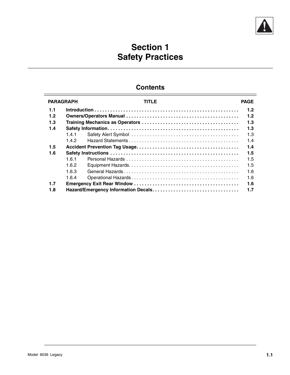 SkyTrak 6036 Service Manual User Manual | Page 9 / 460