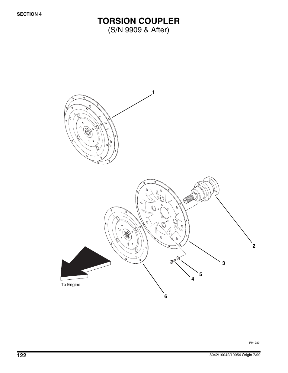 Torsion coupler, S/n 9909 & after) | SkyTrak 10054 User Manual | Page 126 / 412