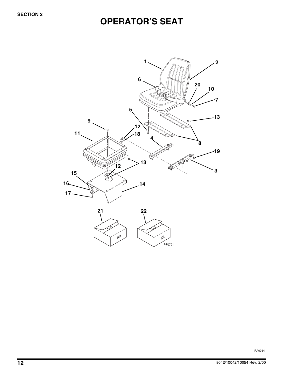 Operator's seat, Operator’s seat | SkyTrak 10054 User Manual | Page 16 / 412