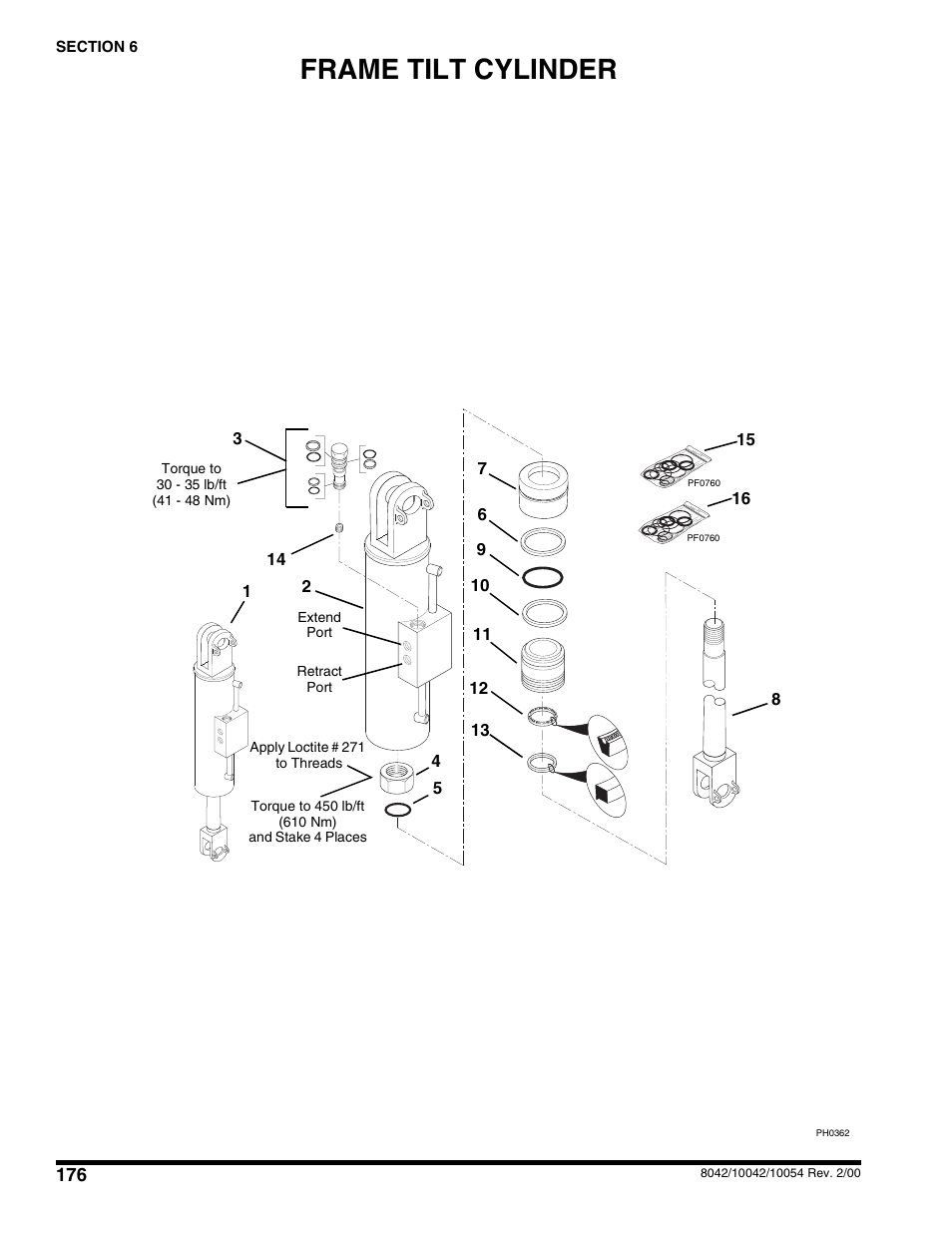 Frame tilt cylinder | SkyTrak 10054 User Manual | Page 180 / 412