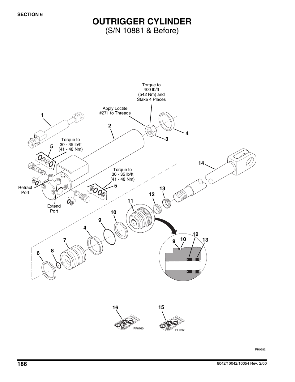 Outrigger cylinder | SkyTrak 10054 User Manual | Page 190 / 412