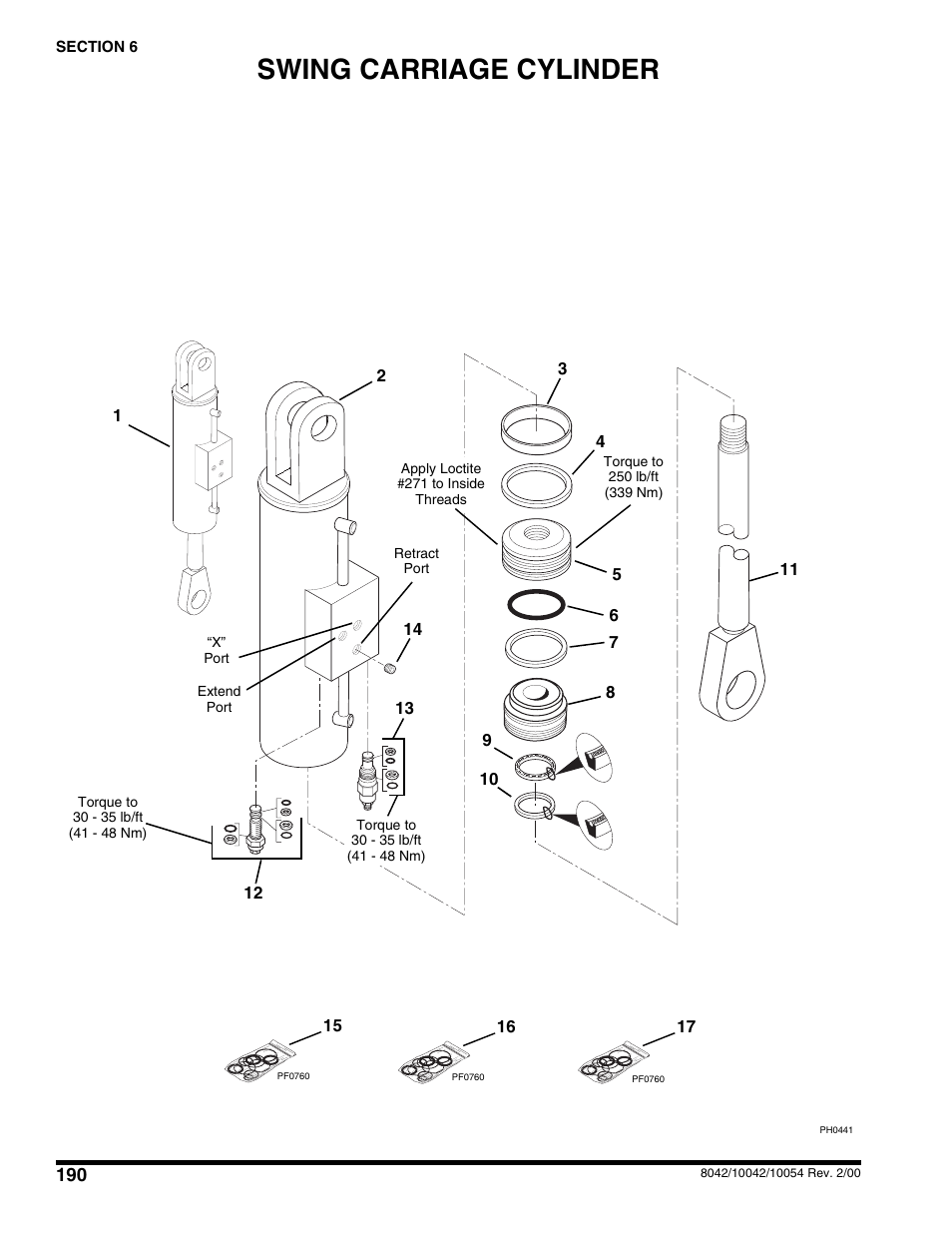 Swing carriage cylinder | SkyTrak 10054 User Manual | Page 194 / 412