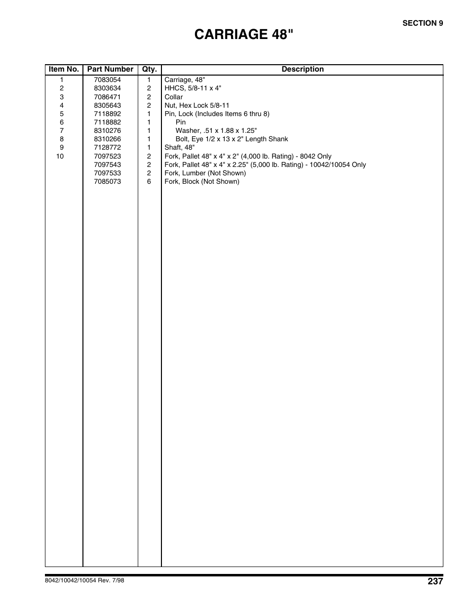 Carriage 48 | SkyTrak 10054 User Manual | Page 241 / 412