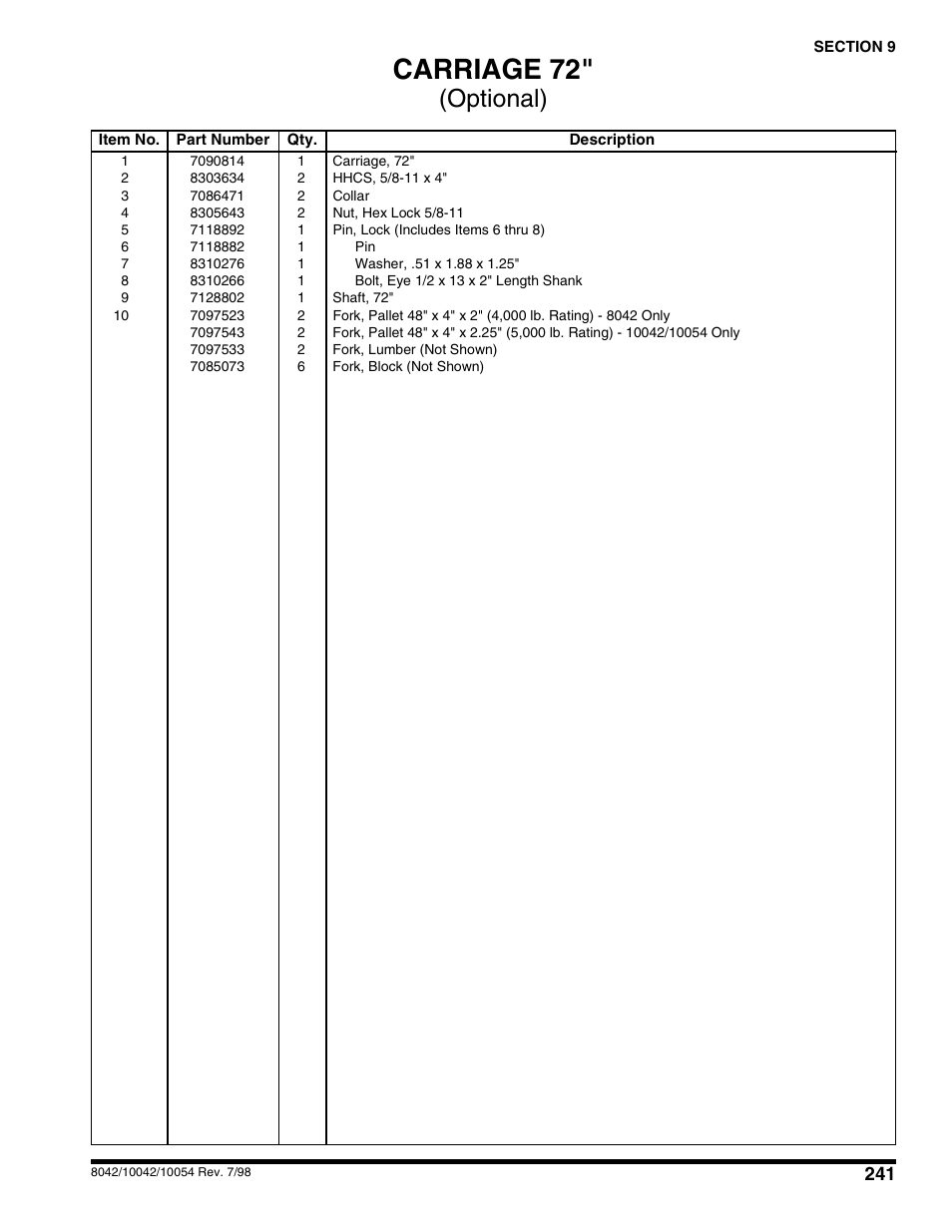 Carriage 72, Optional) | SkyTrak 10054 User Manual | Page 245 / 412