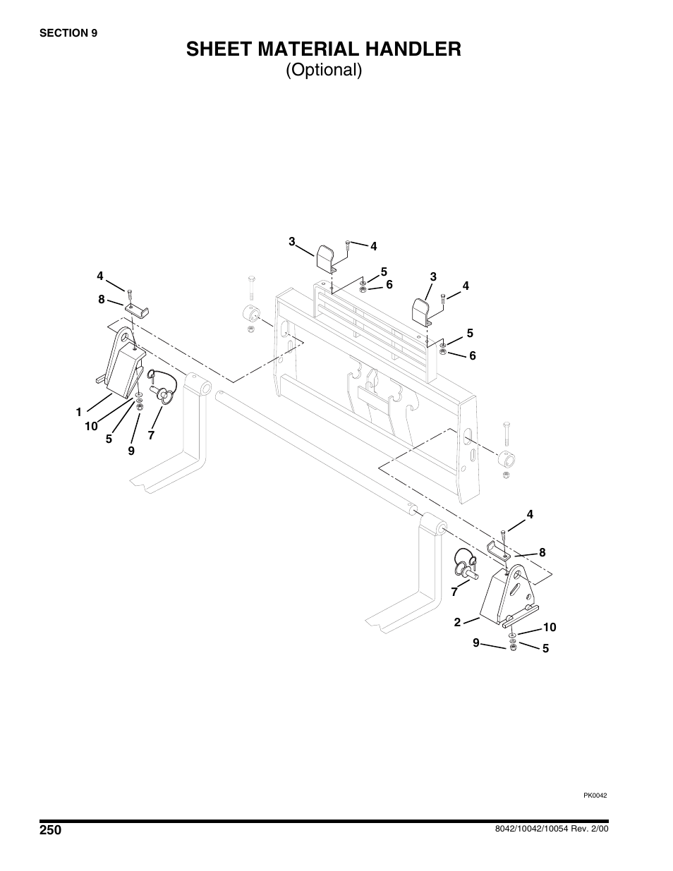 Sheet material handler (optional), Sheet material handler, Optional) | SkyTrak 10054 User Manual | Page 254 / 412