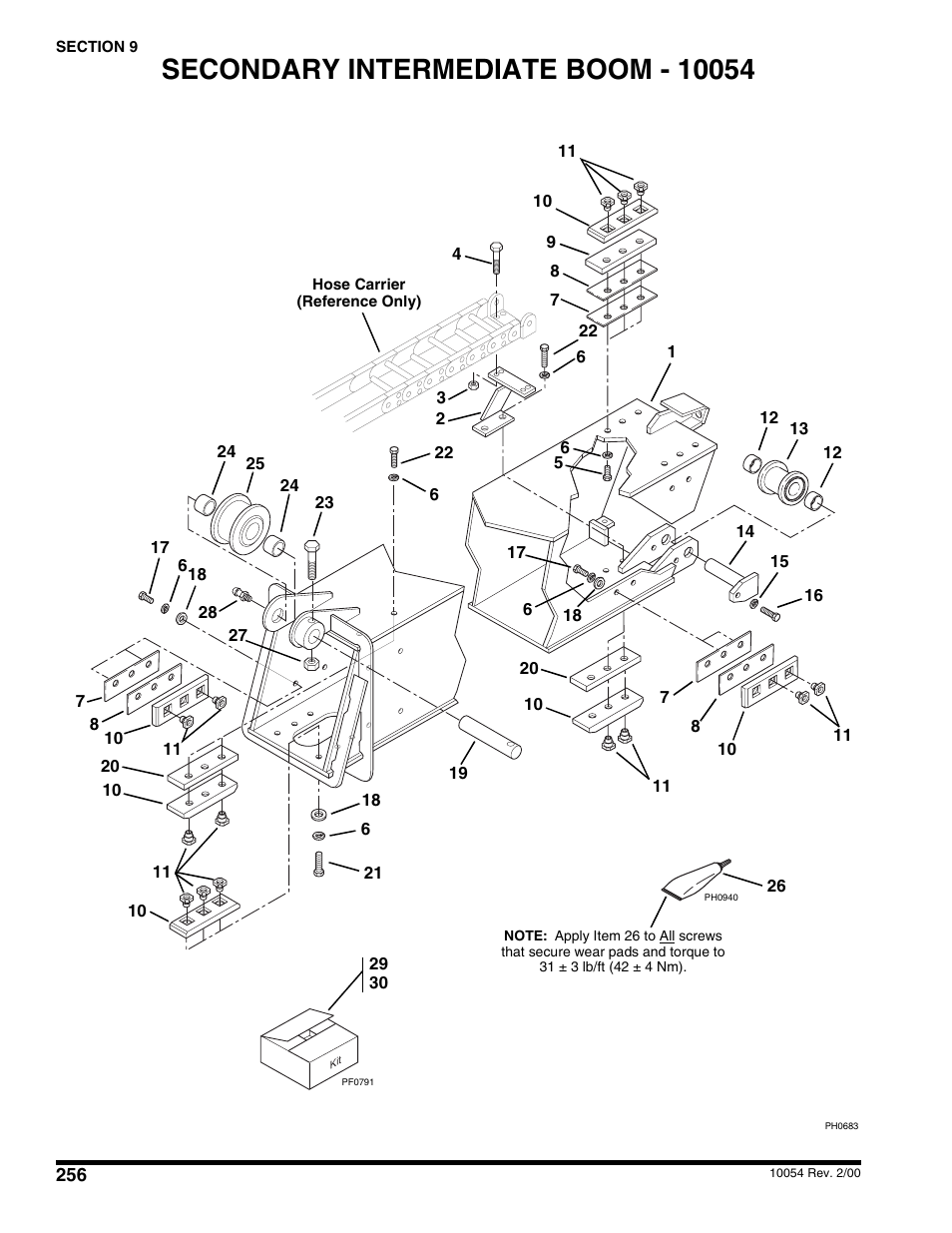 Secondary intermediate boom - 10054 | SkyTrak 10054 User Manual | Page 260 / 412