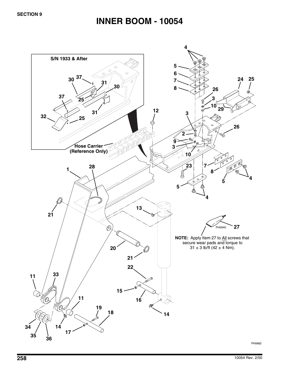 Inner boom - 10054 | SkyTrak 10054 User Manual | Page 262 / 412