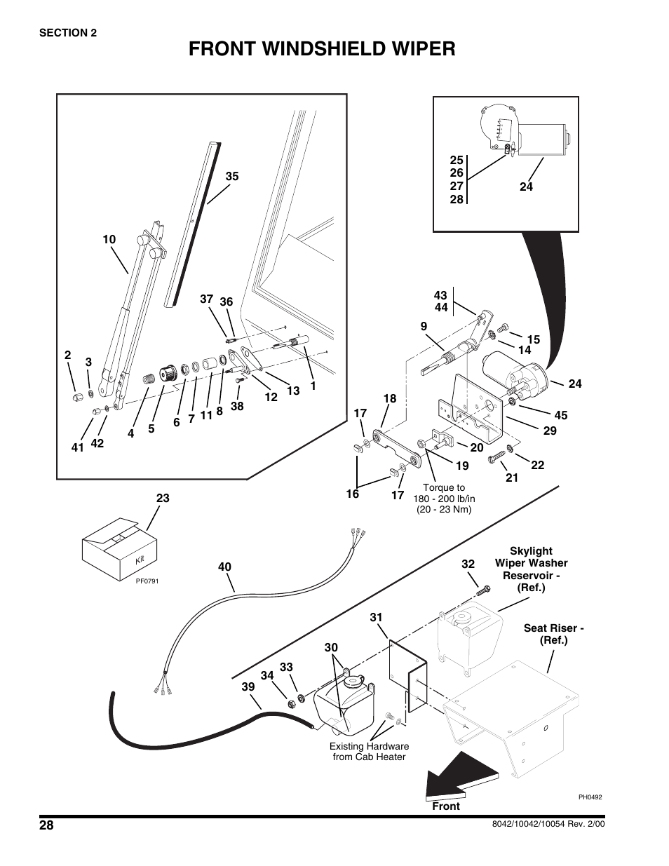 Front windshield wiper | SkyTrak 10054 User Manual | Page 32 / 412