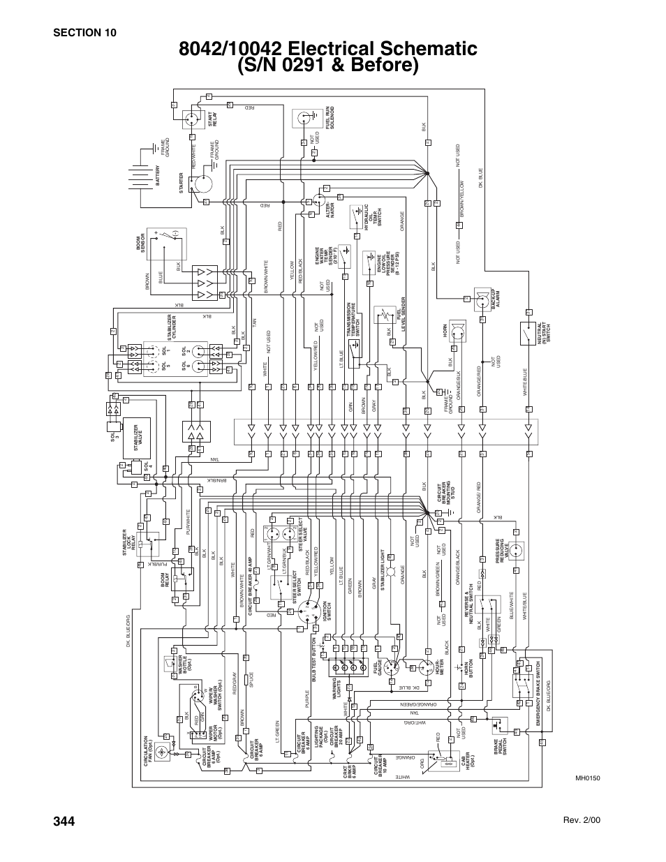 Electrical, Rev. 2/00 | SkyTrak 10054 User Manual | Page 338 / 412
