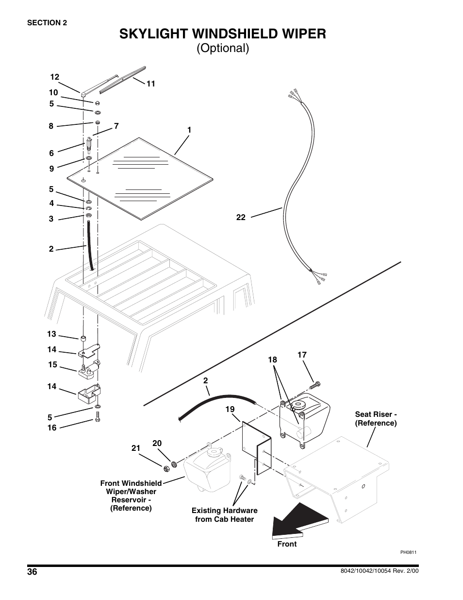 Skylight windshield wiper (optional), Skylight windshield wiper, Optional) | SkyTrak 10054 User Manual | Page 40 / 412
