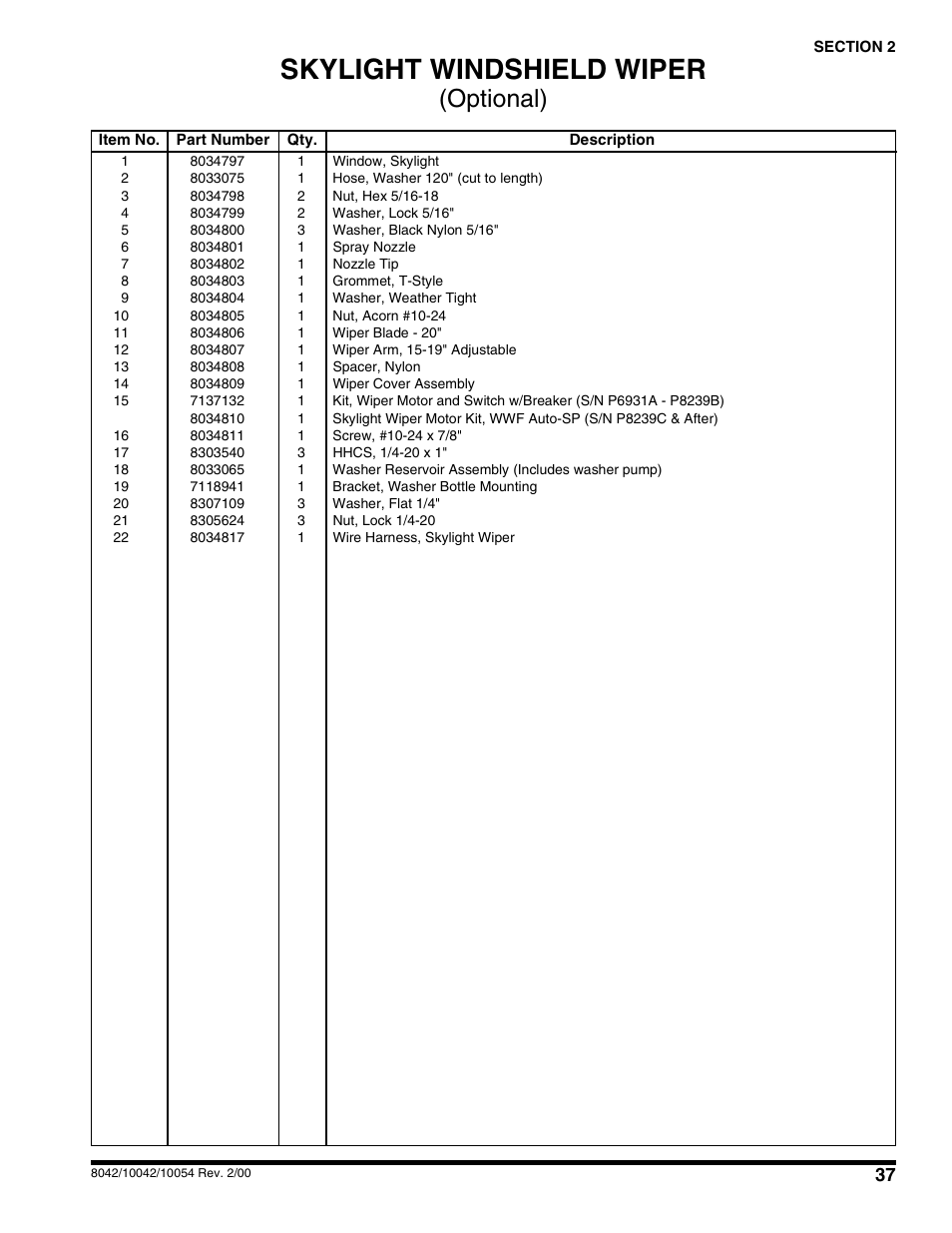 Skylight windshield wiper, Optional) | SkyTrak 10054 User Manual | Page 41 / 412