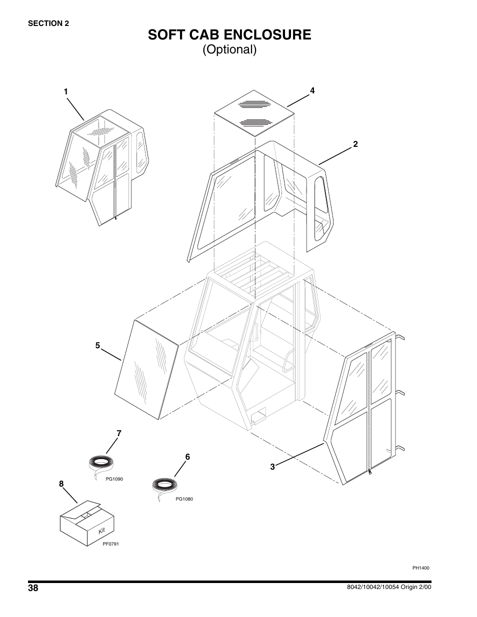 Soft cab enclosure (optional), Soft cab enclosure, Optional) | SkyTrak 10054 User Manual | Page 42 / 412