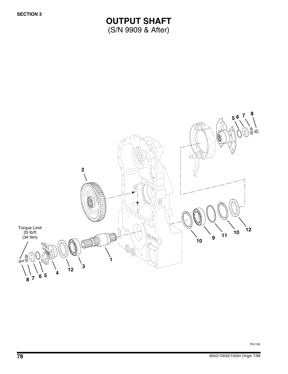 Output shaft, S/n 9909 & after) | SkyTrak 10054 User Manual | Page 82 / 412