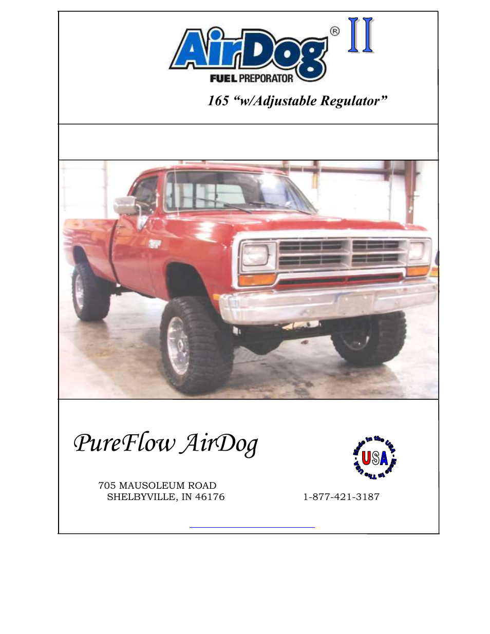 PureFlow AirDog DF-165 - Dodge Cummins 1989-1993 User Manual | 28 pages