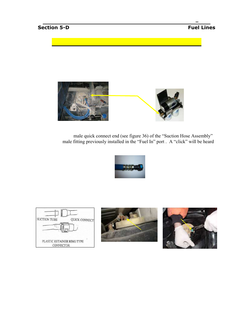 Fuel supply line for airdog, Ii df-100 only, Pureflow airdog airdog®ii df-100 | Df-100, Figure 34 figure 35, Figure 36, Figure 37, Figure 38, Figure 39 | PureFlow AirDog DF-165 - Dodge Cummins 1994-1998 User Manual | Page 15 / 28