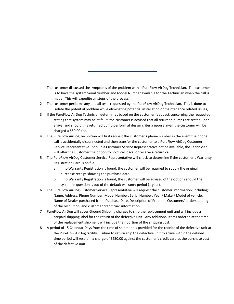 Warranty procedure | PureFlow AirDog DF-165 - Dodge Cummins 1998.5-2004 User Manual | Page 23 / 23