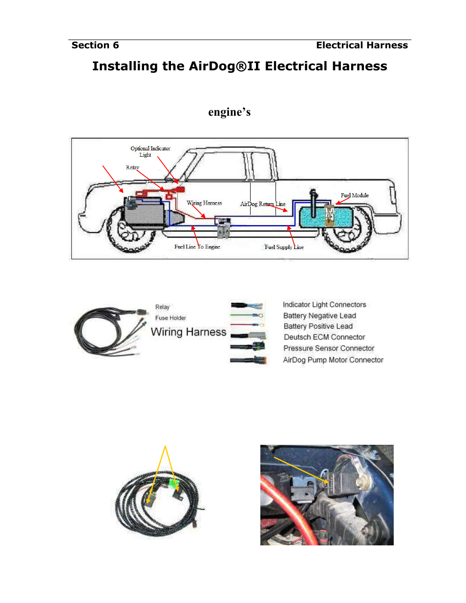 Installing the airdog®ii electrical harness, Engine’s ecm, Airdog | The airdog, Ii is controlled by the, Wiring diagram (in red), Figure 29, Figure 30, Securing the relay and fuse holder to the vehicle, Figure 31 figure 32 | PureFlow AirDog DF-100 W/O In-Tank Fuel Pump - Dodge Cummins 1998.5-2004 User Manual | Page 16 / 24