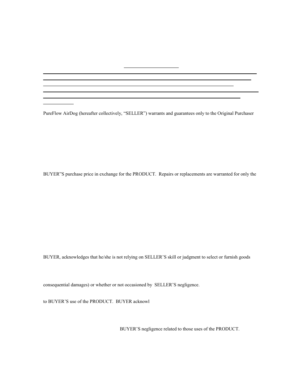 Lifetime limited express warranty, Pureflow airdog | PureFlow AirDog DF-200 - Dodge Cummins 1994-1998 User Manual | Page 26 / 27