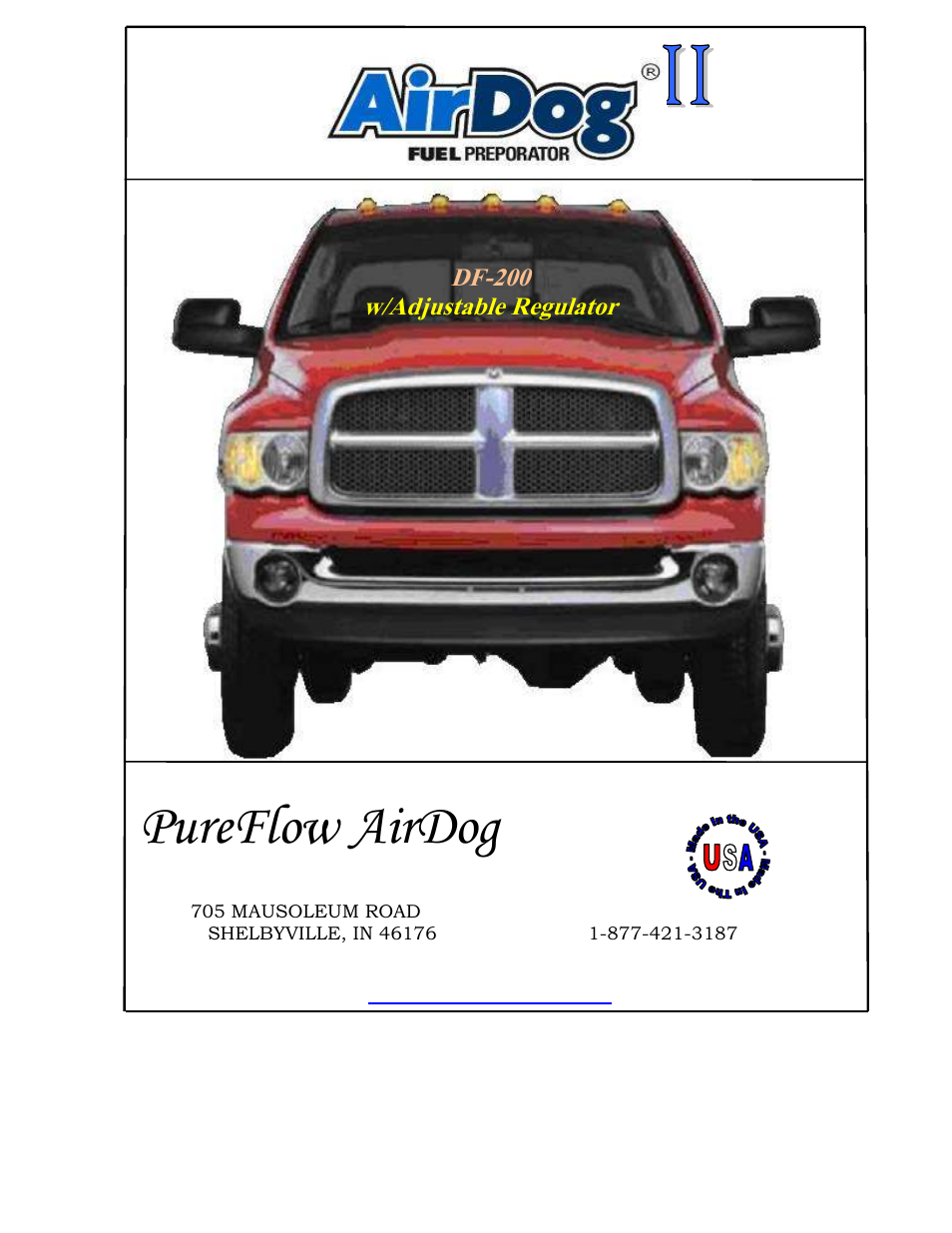 PureFlow AirDog DF-200 - Dodge Cummins 2005-2013 User Manual | 27 pages