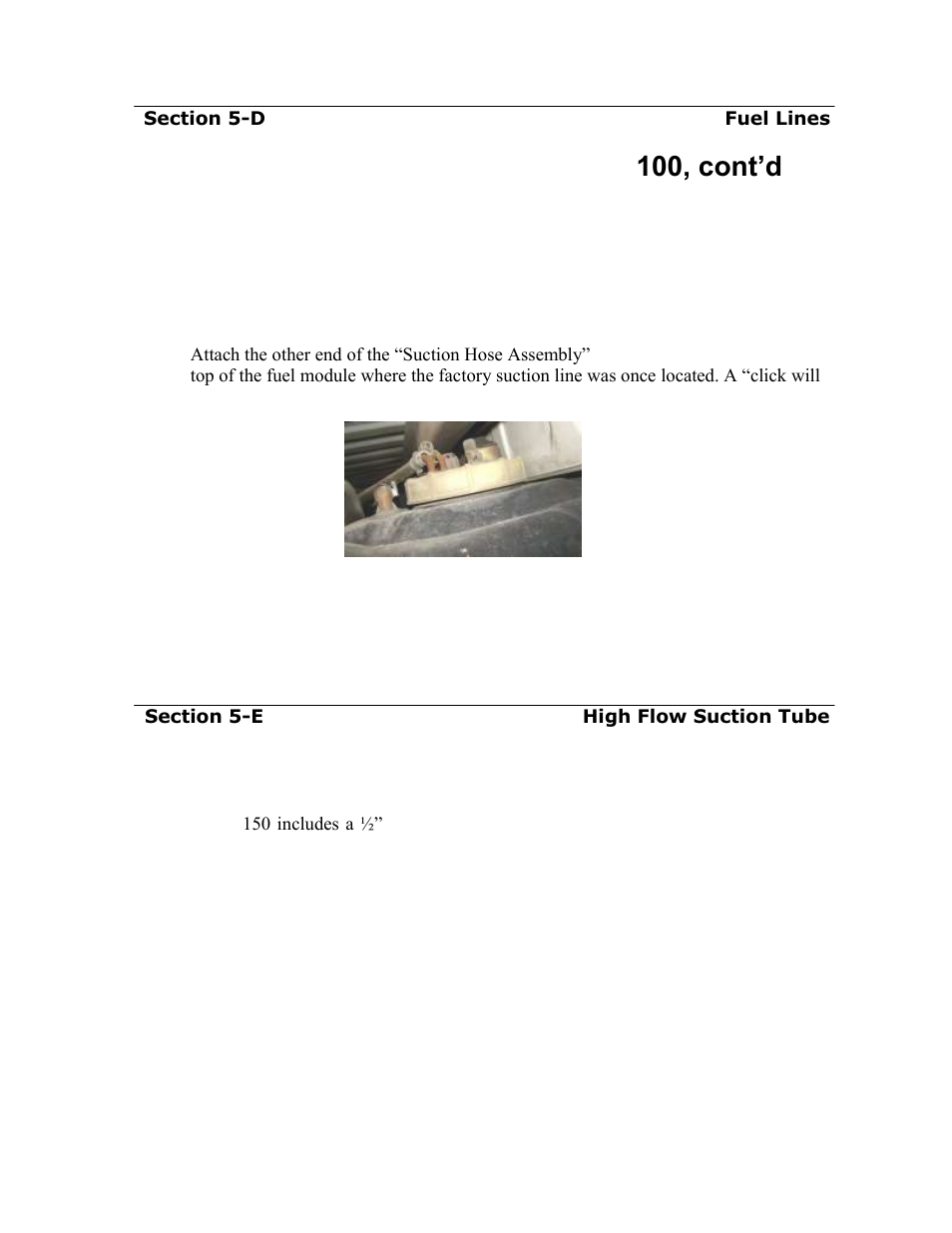 Fuel suction line for airdog, Fp- 100, cont’d, Installing the airdog | Fp-150 high flow suction tube | PureFlow AirDog FP-150 - Dodge Cummins 1989-1993 User Manual | Page 14 / 27