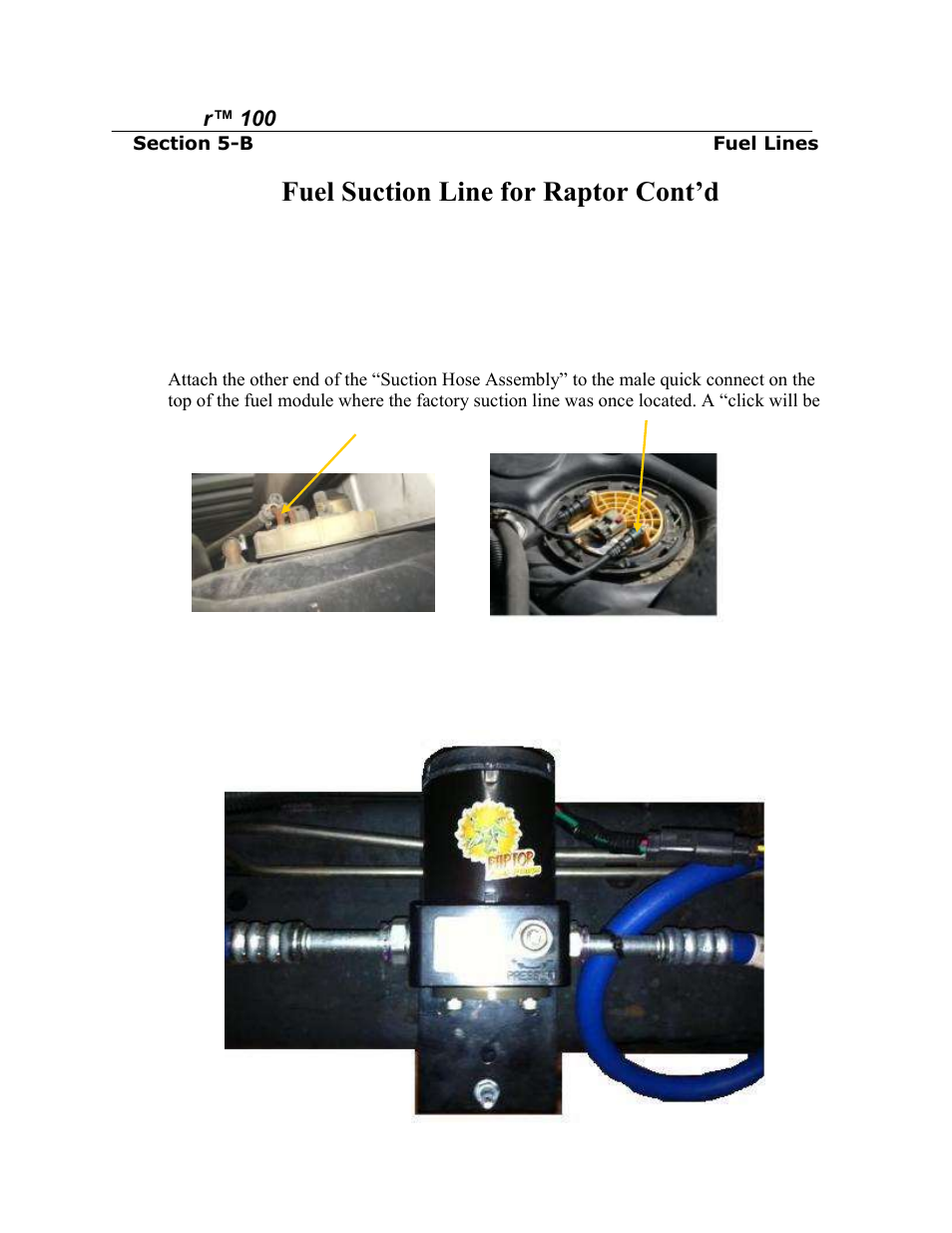 Fuel suction line for raptor cont’d | PureFlow AirDog RP-150 - Dodge Cummins 1998.5-2002 User Manual | Page 12 / 19